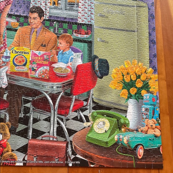 White Mountain Breakfast Table Retro Kitchen Family Puzzle Jigsaw 1000 Pieces - Picture 10 of 12